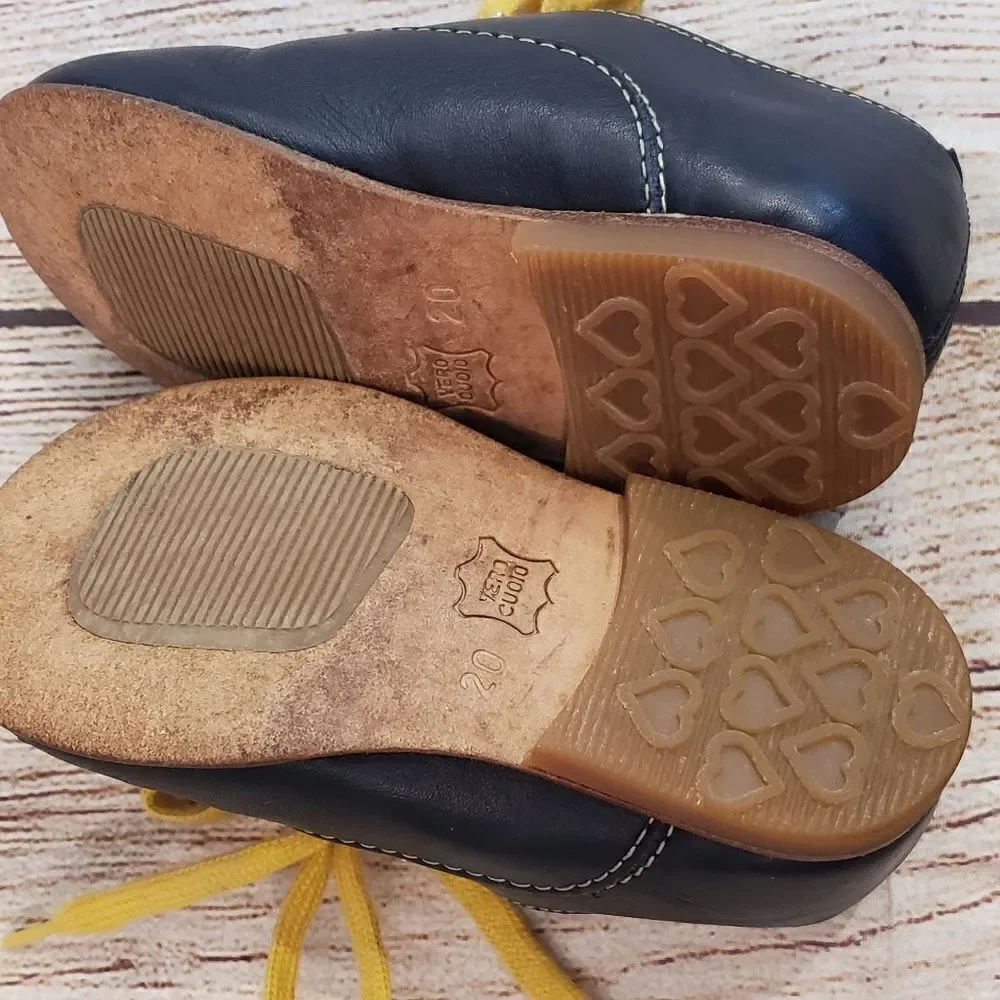 Moschino Kids Navy Leather Shoes